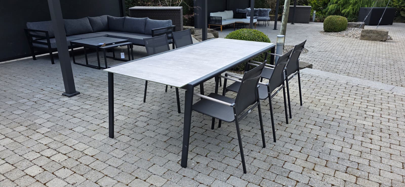 Esstisch, Gartenmöbel, Metalltisch, Glas-/Marmortisch, Stühle-Set