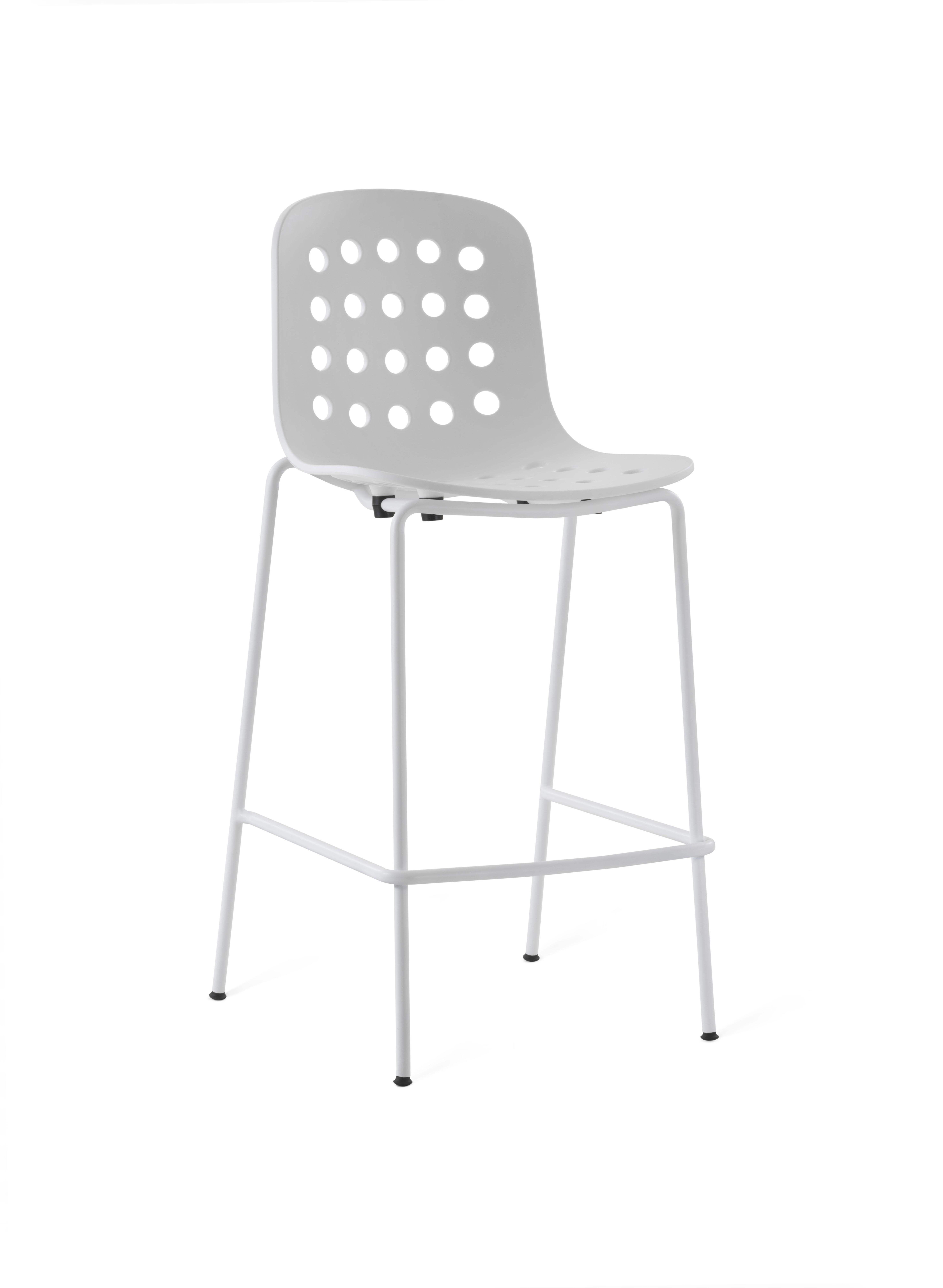 Stuhl, Hocker, Metallrahmen, Löcher-Design, Grau