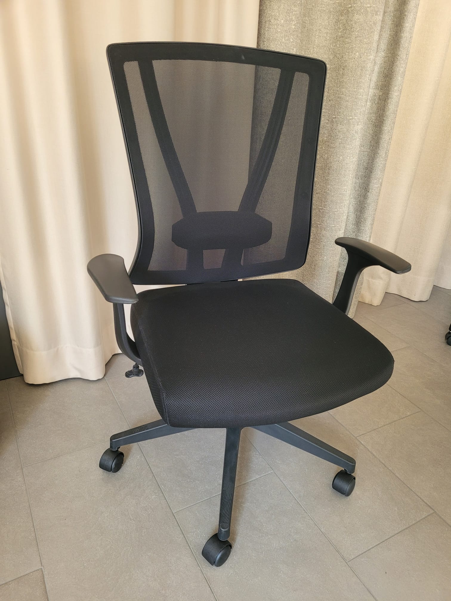 Bürostuhl, ergonomisch, Mesh-Rücken, schwarz, Schreibtischstuhl