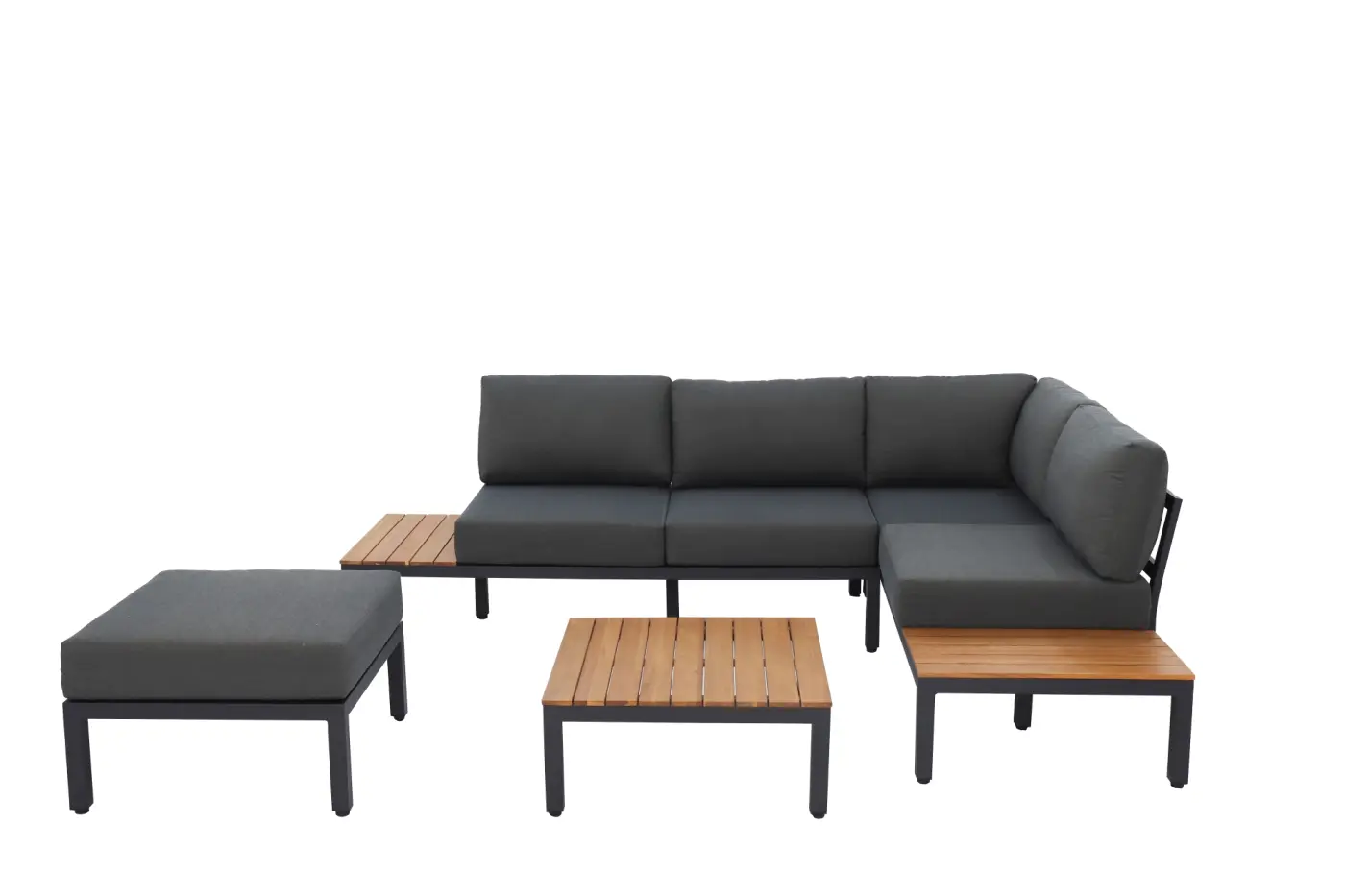 Gartenlounge Mendrisio, Alugestell schwarz pulverbesch