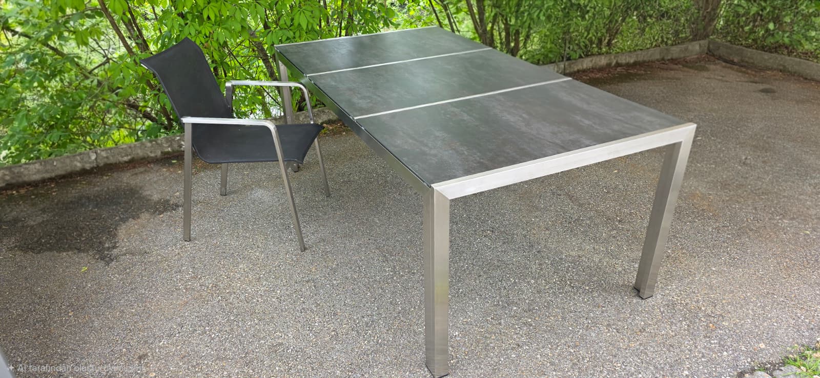 Esstisch, Metall, Edelstahl, Gerahmt, Gartenmöbel