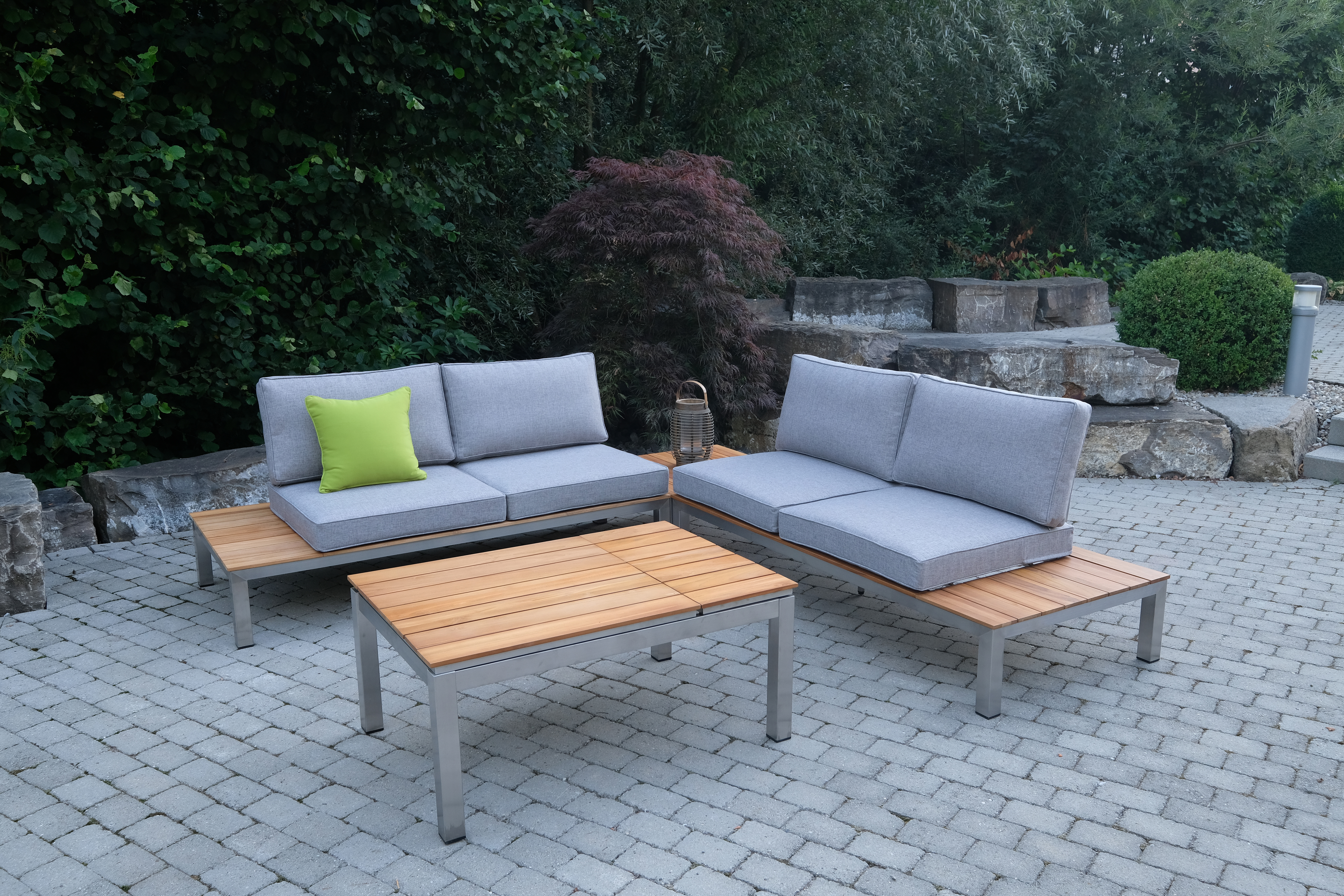Gartenlounge Verona inkl. Beistelltisch und Funktions-Couchtisch