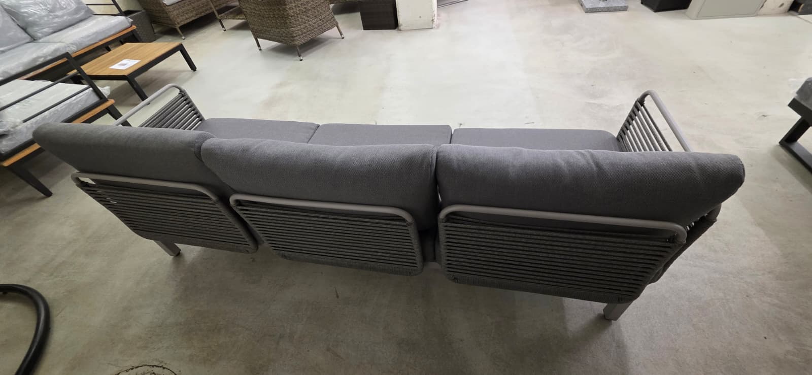 Sofa, Gartenmöbel, Wohnzimmermöbel, Grau, Stahlrahmen